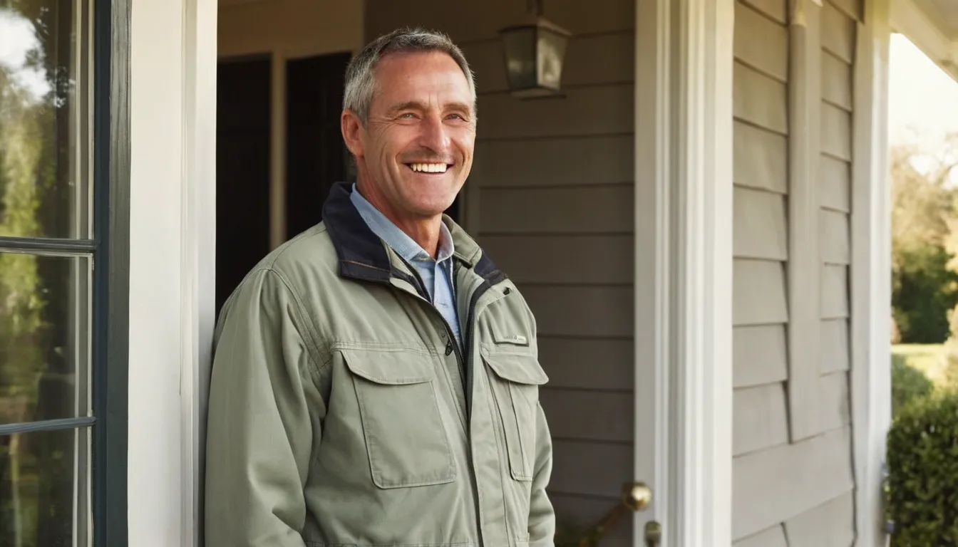 A friendly provider talking with a homeowner at a front door in Greensburg